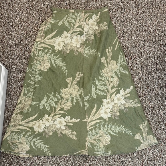 Vintage Green Floral Maxi/Midi Skirt - Picture 6 of 8